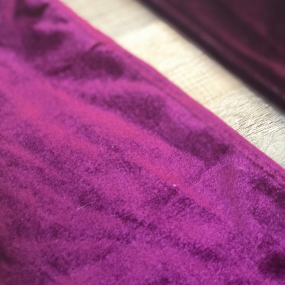 Red Velvet Over the Knee Boots - Picture 6 of 6